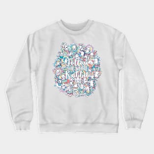 Rabbits doodle art Crewneck Sweatshirt